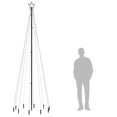 vidaXL LED-Weihnachtsbaum mit Erdnägeln Kaltweiß 310 LEDs 300 cm