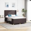 vidaXL Boxspringbett mit Matratze Braun 140 x 200 cm Stoff