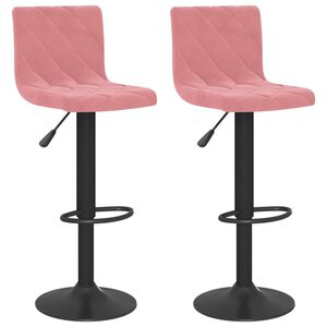 vidaXL Barhocker 2 Stk. Rosa Samt