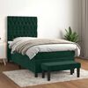 vidaXL Boxspringbett mit Matratze Dunkelgr&uuml;n 80x200 cm Samt