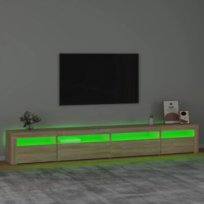 vidaXL TV-Schrank mit LED-Leuchten Sonoma-Eiche 270x35x40 cm