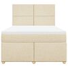 vidaXL Boxspringbett mit Matratze Creme 140x200 cm Stoff