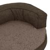 vidaXL Hundematratze Ergonomisch 75x53 cm Leinenoptik Fleece Braun