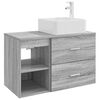 vidaXL Badezimmerm&ouml;bel-Set 2 pcs Grau Sonoma Holzwerkstoff