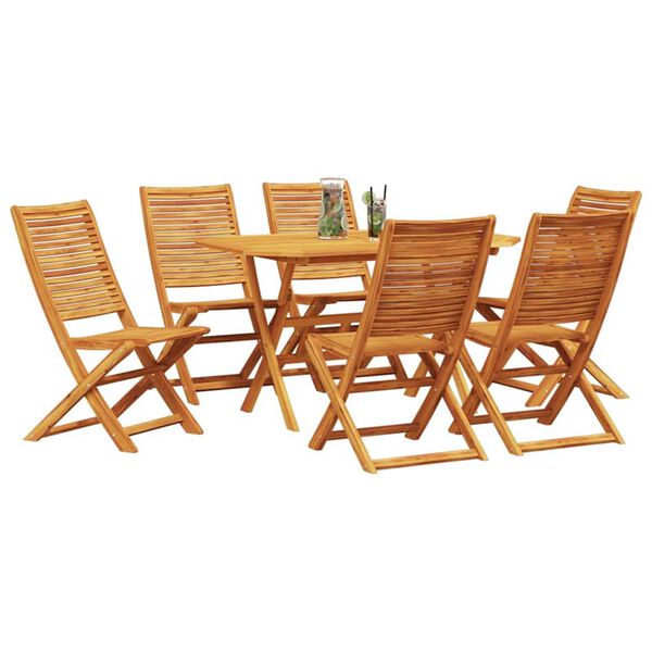 vidaXL Garten Essgruppe 7 pcs Braun Akazie Massivholz