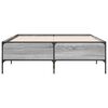 vidaXL Bettgestell Grau Sonoma 150x200 cm Holzwerkstoff und Metall