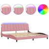 vidaXL Bettgestell mit LED ohne Matratze "Hanko" Rosa 200x200 cm Samt