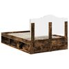 vidaXL Bettrahmen Ger&auml;ucherte Eiche 135 x 190 cm Massives Kiefernholz