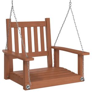 vidaXL Garten-H&auml;ngestuhl mit Metallketten Braun Massivholz Tanne