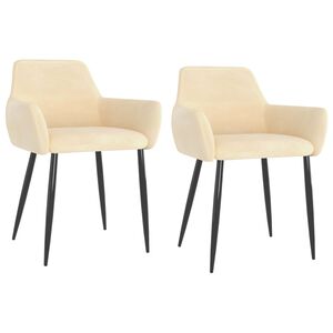 vidaXL Esszimmerst&uuml;hle 2 Stk. Creme Samt