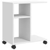vidaXL Beistelltisch mit Rollen Wei&szlig; 50x30x55 cm Holzwerkstoff