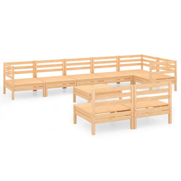 vidaXL 9-tlg. Garten-Lounge-Set Massivholz Kiefer