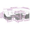 vidaXL Garten-Sofa-Set mit Kissen 9 pcs Hellgrau Poly Rattan