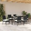 vidaXL Garten Essgruppe 7 pcs Schwarz Pulverbeschichteter Stahl
