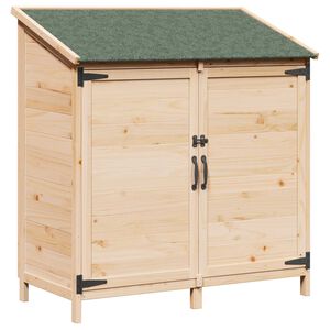 vidaXL Gartenschuppen mit Dach mit Schloss Natur 106,5 x 56 x 113,5 cm