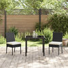 vidaXL Garten Essgruppe 7 pcs Schwarz Pulverbeschichteter Stahl