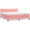 vidaXL Boxspringbett mit Matratze Rosa 160x200 cm Samt