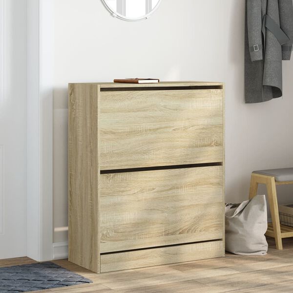 vidaXL Schuhschrank Sonoma-Eiche 80x34x96,5 cm Holzwerkstoff