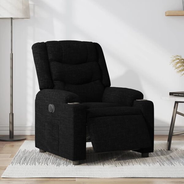 vidaXL Relaxsessel Elektrisch Schwarz Stoff