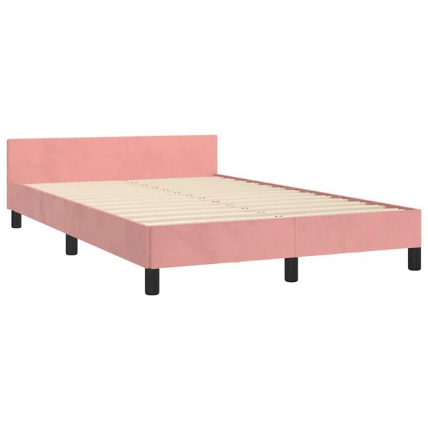 vidaXL Bettgestell mit Kopfteil ohne Matratze Rosa 120x200 cm Samt