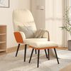 vidaXL Relaxsessel mit Hocker Cremewei&szlig; Stoff