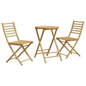 vidaXL 3-tlg. Bistro-Set Bambus
