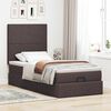 vidaXL Ottoman-Bett mit Matratze & LEDs Dunkelbraun 80x200 cm Stoff