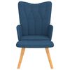 vidaXL Relaxsessel mit Hocker Blau Stoff