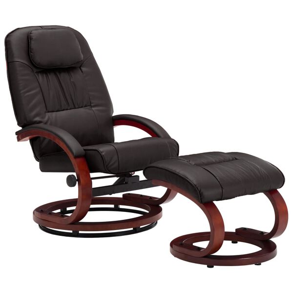 vidaXL Relaxsessel mit Fu&szlig;hocker Braun Kunstleder