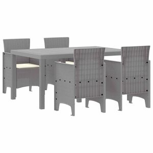 vidaXL Garten Essgruppe 5 pcs Hellgrau Polt Rattan