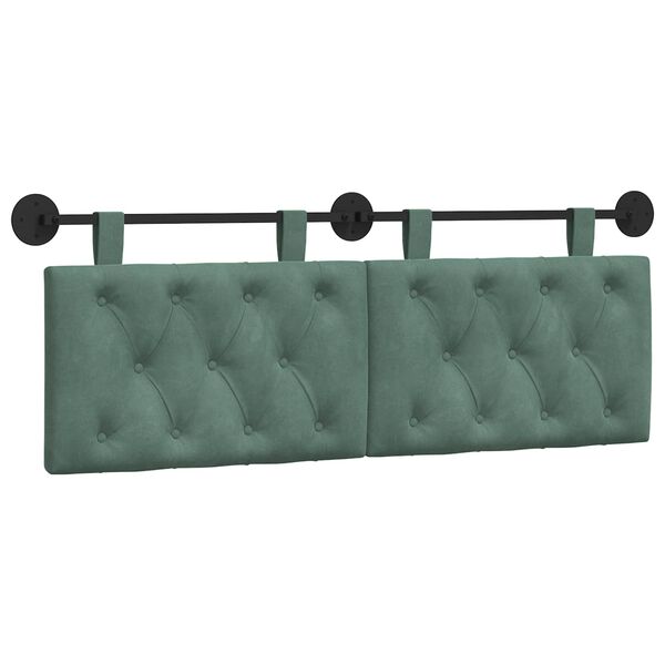 vidaXL H&auml;ngevorderseite Wandmontiert Meergr&uuml;n 150 x 55 x 7 cm Samt