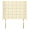 vidaXL Kopfteil mit Ohren Creme 93x16x118/128 cm Kunstleder