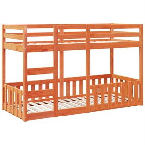 vidaXL Etagenbett Wachsbraun 75x190 cm Massivholz Kiefer