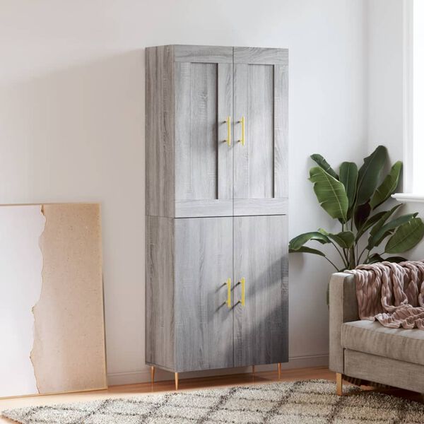 vidaXL Highboard Grau Sonoma 69,5x34x180 cm Holzwerkstoff