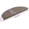 vidaXL Stufenmatten Selbstklebend 5 Stk. 65x21x4 cm Beige Halbrund Gro&szlig;