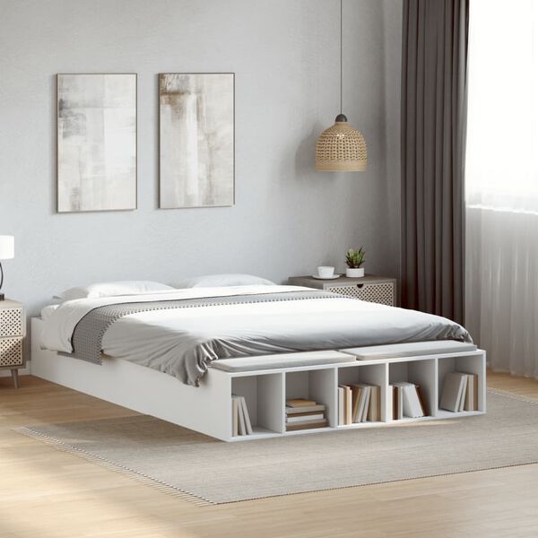 vidaXL Bettgestell Wei&szlig; 120x200 cm Holzwerkstoff