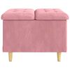 vidaXL Aufbewahrungsottomane mit Kissen Rosa 60 x 60 x 45 cm Samt