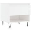 vidaXL Couchtische 2 Stk. Hochglanz-Wei&szlig; 50x46x50 cm Holzwerkstoff