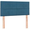vidaXL Boxspringbett mit Matratze Dunkelblau 100x220 cm Samt