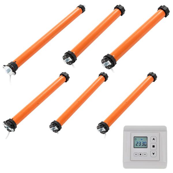 vidaXL 6 Stk. Rohrmotoren-Set mit Steuerung