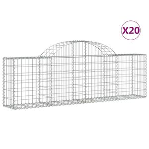 vidaXL Gabionen mit Hochbogen 20 Stk. 200x30x60/80 cm Verzinktes Eisen