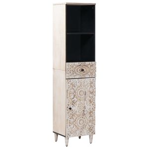 vidaXL Badezimmerschrank Wei&szlig; 38 x 33,5 x 160 cm Massivholz Mango