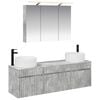 vidaXL Badezimmerschrank-Set 4 pcs Betongrau 100 x 14,5 x 70 cm