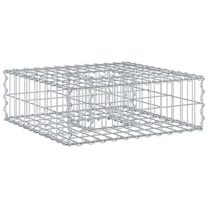 vidaXL Gabionen Hochbeet 60 x 60 x 20 cm Verzinkter Stahl Silber