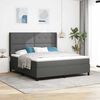 vidaXL LED Boxspringbett mit Matratze Dunkelgrau 180 x 200 cm Stoff