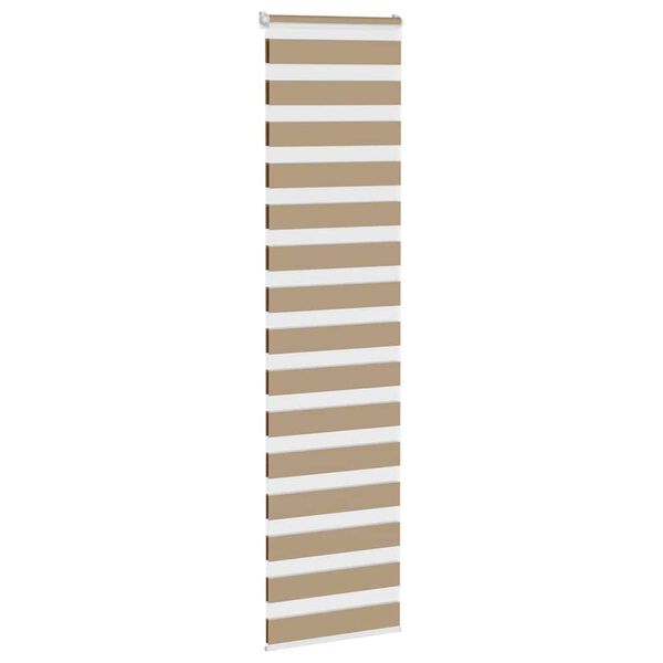 vidaXL Doppelrollo Sandbraun 65x230 cm Stoffbreite 60,9 cm Polyester