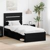 vidaXL Bettrahmen Schwarz 90 x 190 cm Massives Kiefernholz