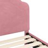 vidaXL Kinderbettgestell mit Kopfteil Rosa 90 x 190 cm Samt