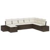 vidaXL Gartensofa-set mit Kissen 8 pcs Braun Poly-Rattan