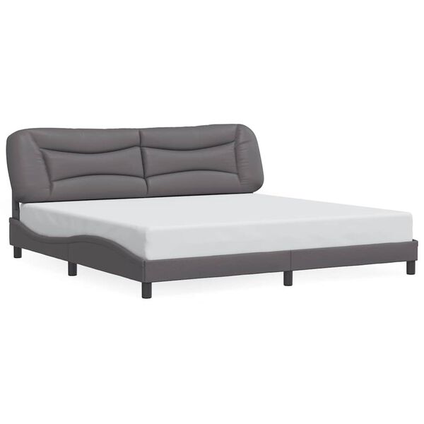 vidaXL Bettgestell ohne Matratze "Hvar" Grau 200x200 cm Kunstleder